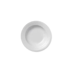 Royal Copenhagen Hvid Riflet Dyb Tallerken, Ø21 Cm