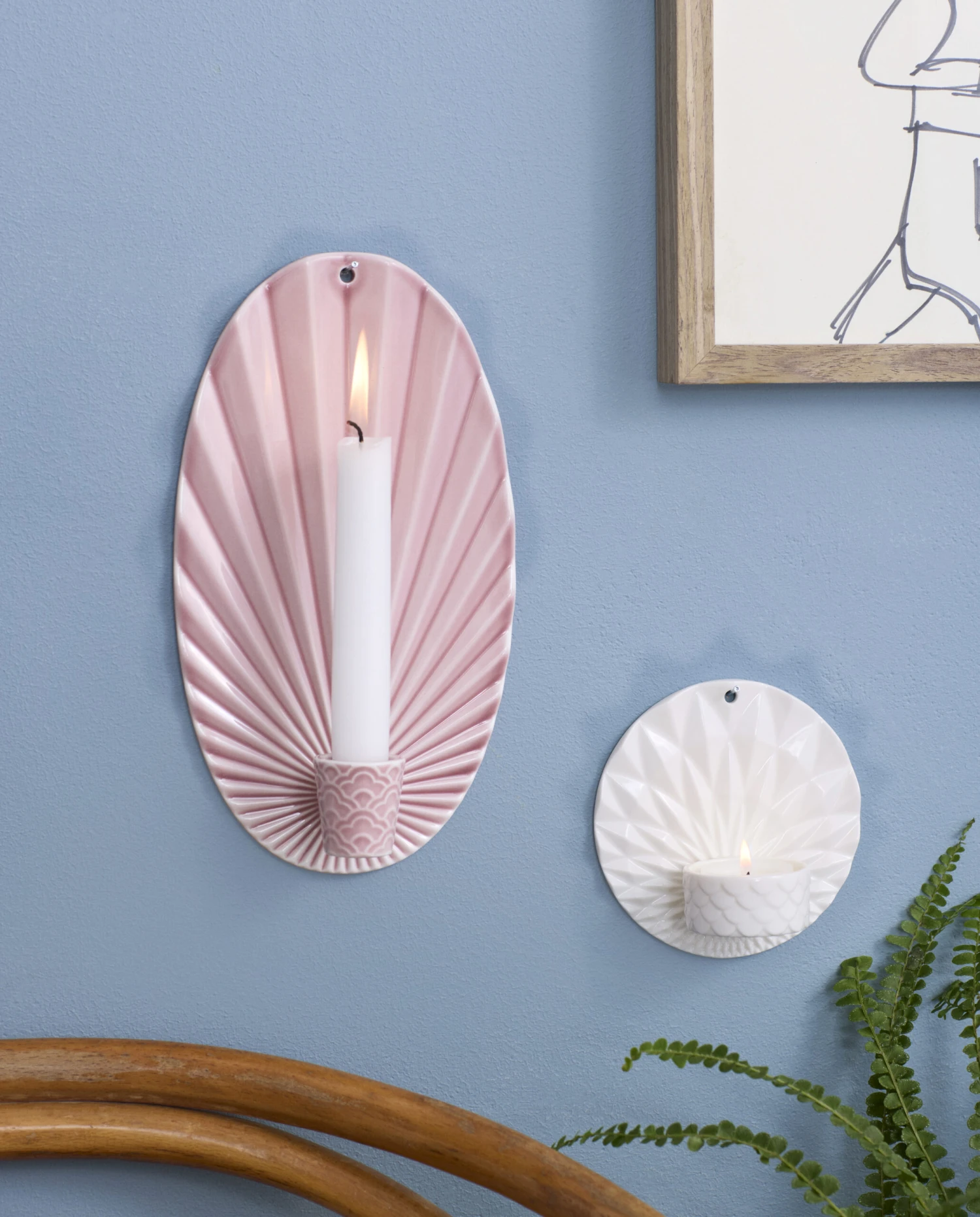 Pipanella Waves Væghængt Lysestage, Blush 2 Pipanella Waves Væghængt Lysestage, Blush - Billede 2