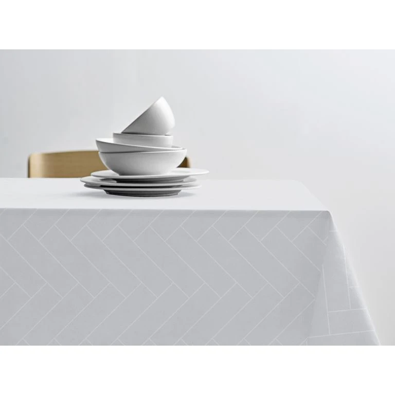 Södahl Tiles Damaskdug, Optisk Hvid, Ø160 Cm 1 Södahl Tiles Damaskdug, Optisk Hvid, Ø160 Cm