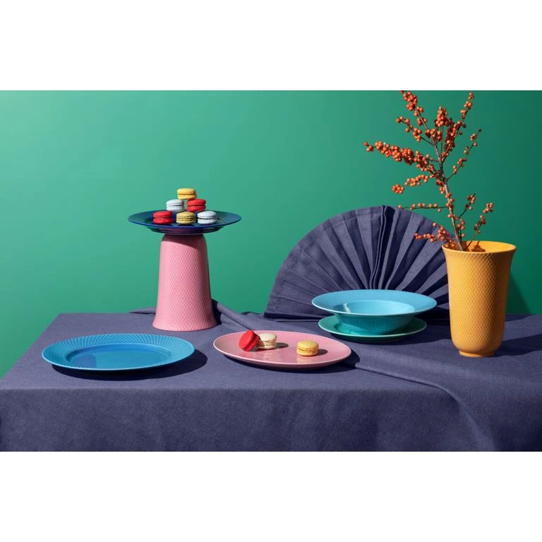 Lyngby Porcelæn Rhombe Color Ovalt Serveringsfad, Rosa, 21,5x28,5 Cm 4 Lyngby Porcelæn Rhombe Color Ovalt Serveringsfad, Rosa, 21,5x28,5 Cm - Billede 4