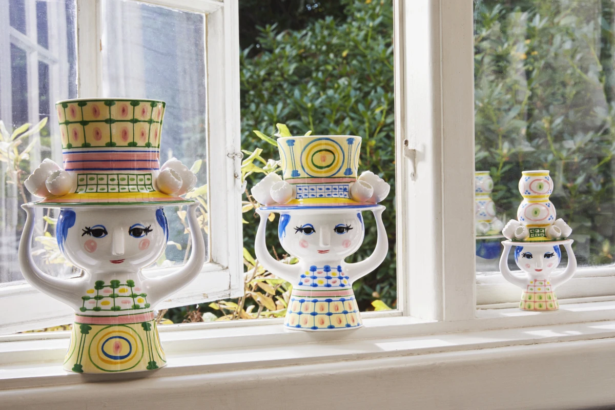 Bjørn Wiinblad Lady With Hat Vase 6 Bjørn Wiinblad Lady With Hat Vase - Billede 6