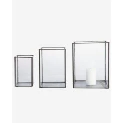 House Doctor Pillar Lanterne-sæt, Sort/ Klar