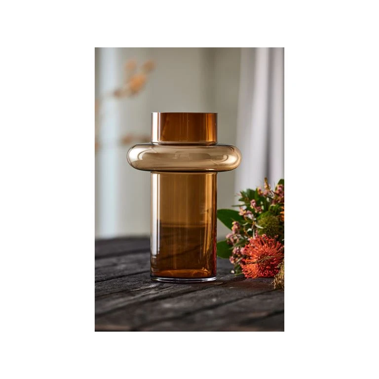 Lyngby Glas Tube Vase, Amber, 30 Cm 2 Lyngby Glas Tube Vase, Amber, 30 Cm - Billede 2