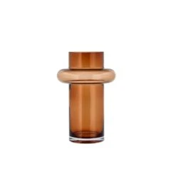 Lyngby Glas Tube Vase, Amber, 25 Cm