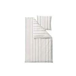 Södahl Organic Stripe Sengetøj, Hvid, 140x220 Cm