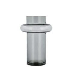 Lyngby Glas Tube Vase, Smoke, 30 Cm