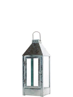 Midi Lanterne, Galvaniseret, 19x42,5x19 Cm
