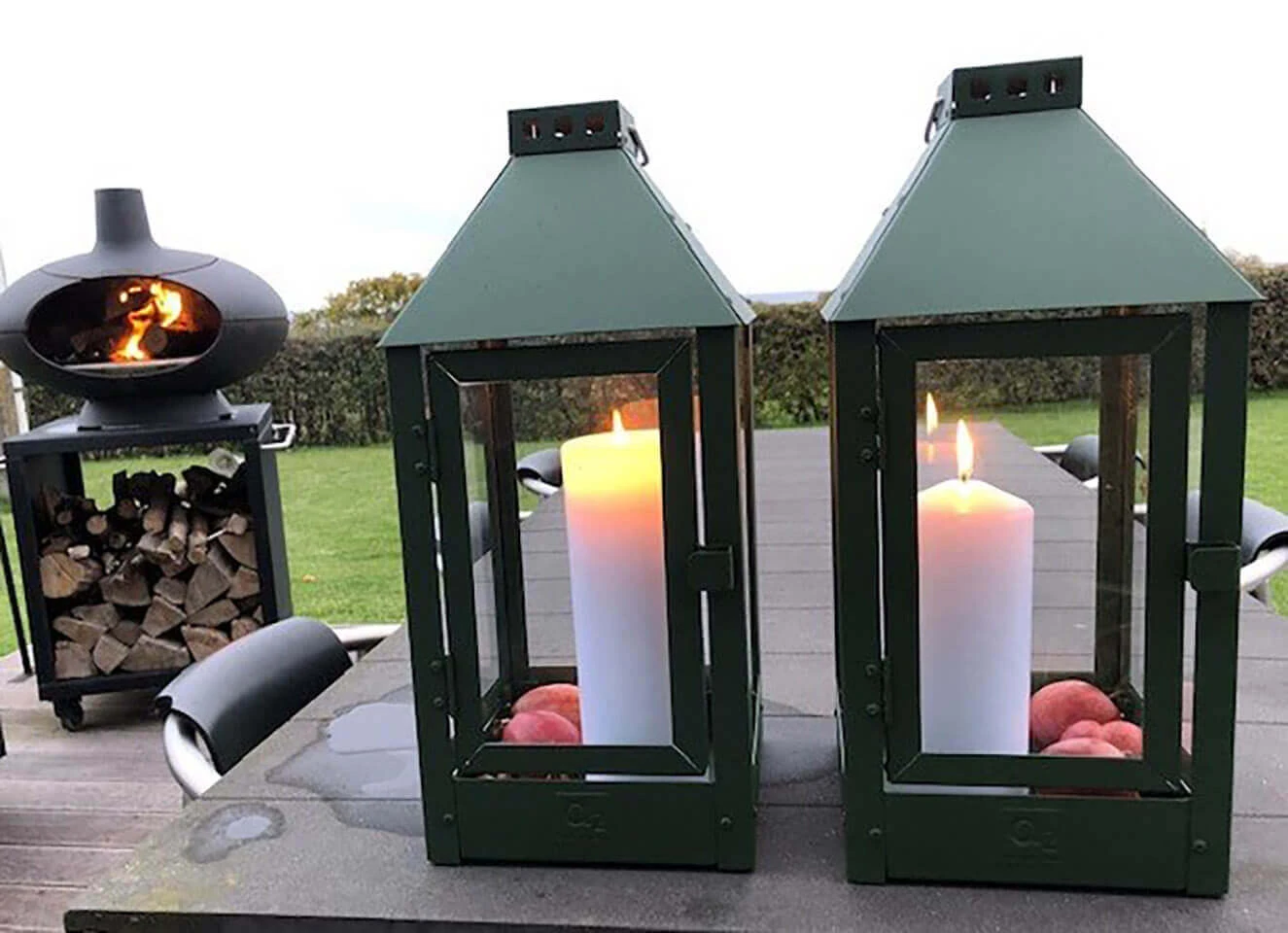 Midi Lanterne, Olivengrøn, 19x42,5x19 Cm 5 Midi Lanterne, Olivengrøn, 19x42,5x19 Cm - Billede 5