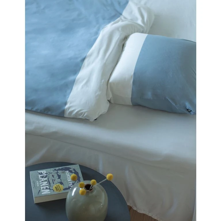 Solid Sengelinned, Blå, 140x220 Cm 4 Solid Sengelinned, Blå, 140x220 Cm - Billede 4