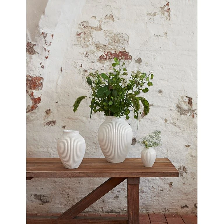 Riflet Vase, Hvid, H12,5 Cm 2 Riflet Vase, Hvid, H12,5 Cm - Billede 2