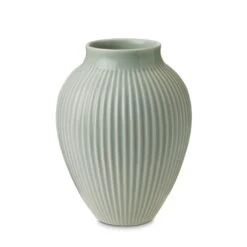 Riflet Vase, Mintgrøn, H: 20 Cm