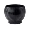 Urtepotteskjuler Med Riller, Sort, 14,5 Cm