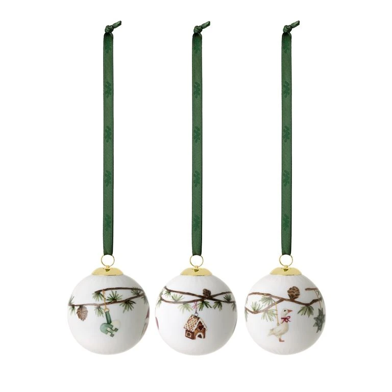 Kähler Hammershøi Christmas 3-pak Julekugler 2 Kähler Hammershøi Christmas 3-pak Julekugler - Billede 2