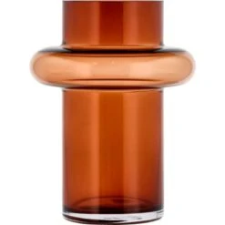 Lyngby Glas Tube Vase, Amber, 20 Cm