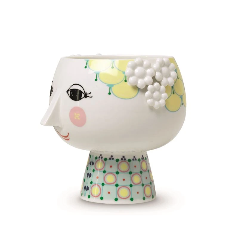 Bjørn Wiinblad Eva Urtepotteskjuler, Gul, 14,5 Cm 2 Bjørn Wiinblad Eva Urtepotteskjuler, Gul, 14,5 Cm - Billede 2