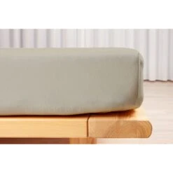 Gots Jersey Boxlagen, Sand, 160x200x35 Cm