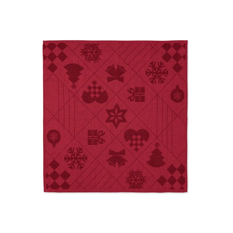 Juna Natale 4-Pak Juleservietter, Rød, 45x45 Cm 1 Juna Natale 4-Pak Juleservietter, Rød, 45x45 Cm