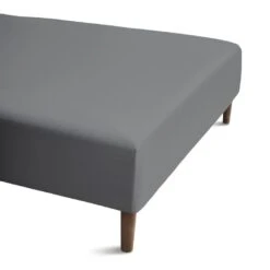 Juna Percale Boxlagen, Grå, 140x200 Cm