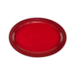 Le Creuset Ovalt Serveringsfad Signature Stentøj, Cerise, 31,6x45,7 Cm