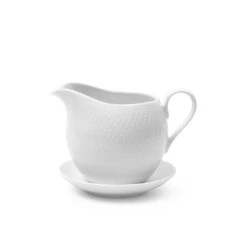 Lyngby Porcelæn Rhombe Sauceskål, Hvid, Ø13,5 Cm