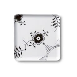 Royal Copenhagen Sort Mega Riflet Frokosttallerken, Hvid, 20x20 Cm