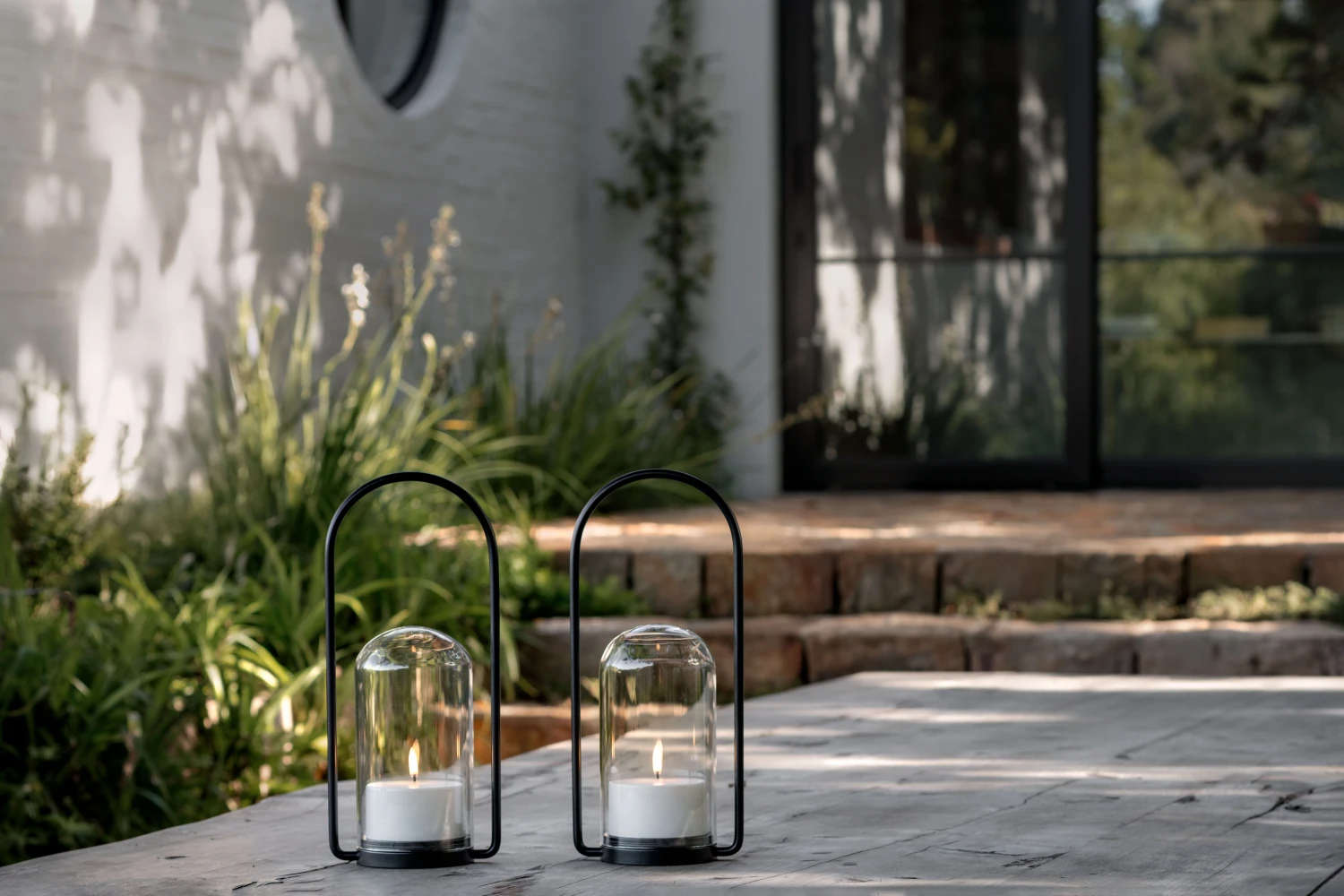 Udendørs Lanternesæt, Black/Clear, 15x34x15 Cm 5 Udendørs Lanternesæt, Black/Clear, 15x34x15 Cm - Billede 5