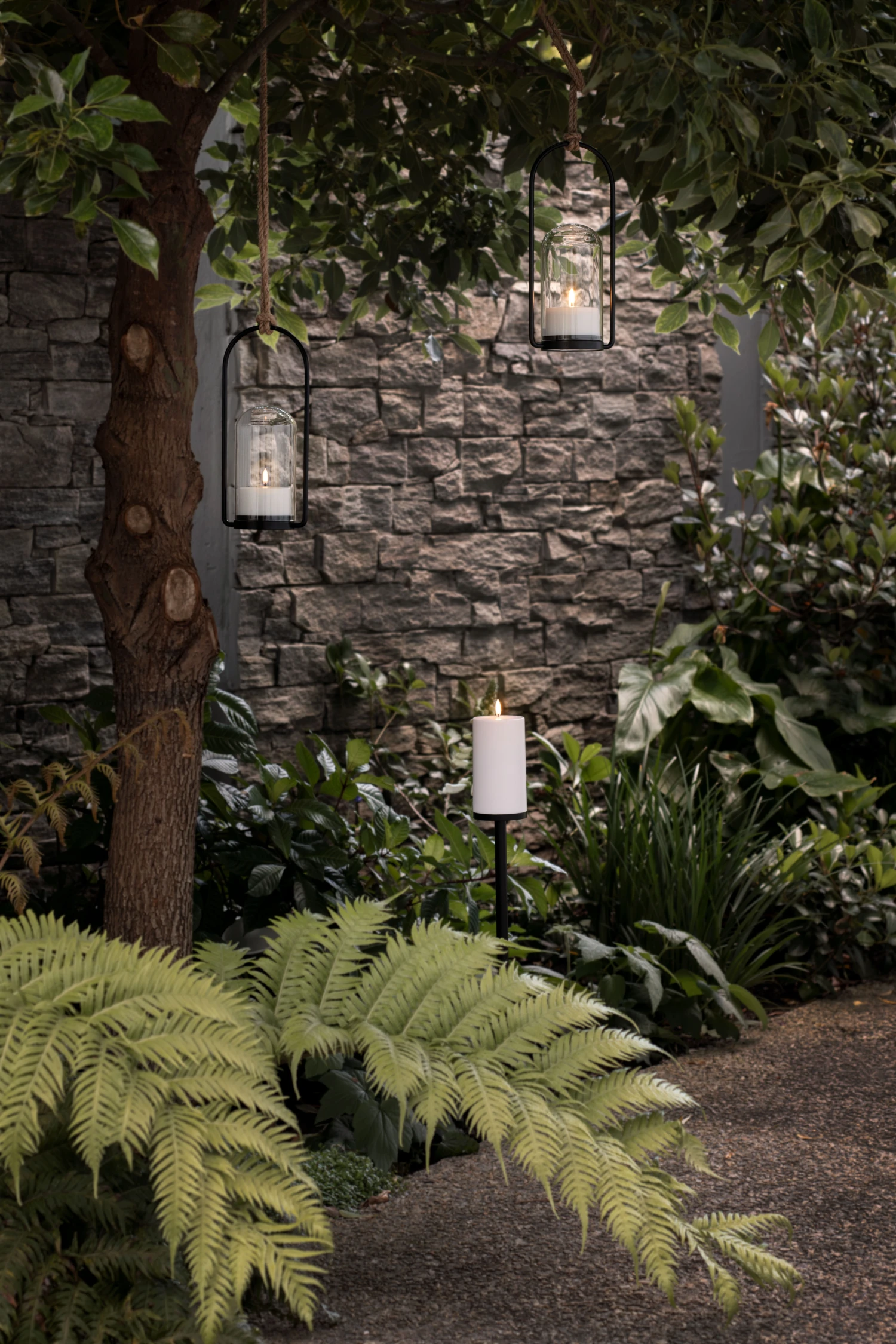 Udendørs Lanternesæt, Black/Clear, 15x34x15 Cm 7 Udendørs Lanternesæt, Black/Clear, 15x34x15 Cm - Billede 7