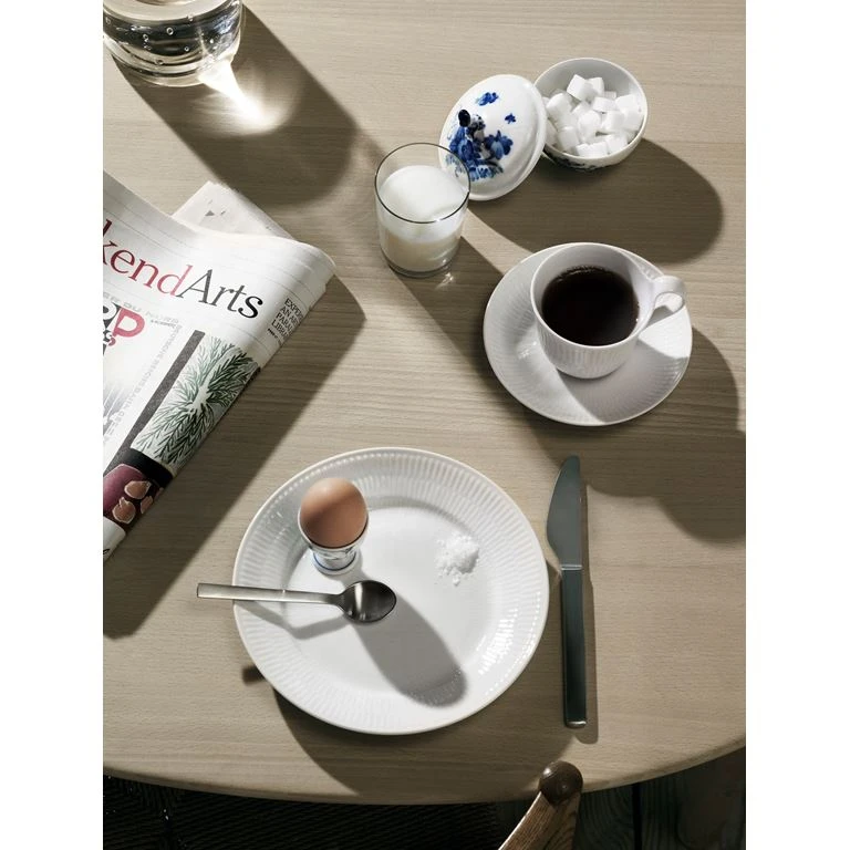 Royal Copenhagen Hvid Riflet Højhankskop Og Underkop, 25 Cl 2 Royal Copenhagen Hvid Riflet Højhankskop Og Underkop, 25 Cl - Billede 2