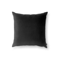 Velourpude, Sort, 50x50 Cm